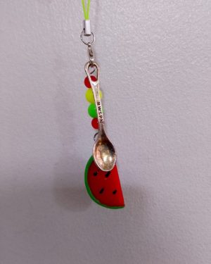 LLAVERO CON DIJES DE SANDIA Y CUCHARA $89