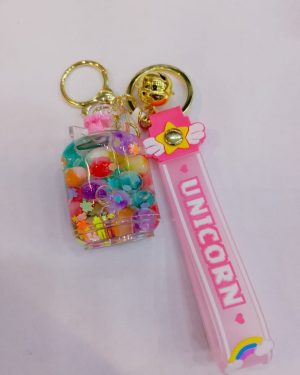 LLAVERO DE MINA DE GAS DE CRISTA CON BOLITAS DENTRO $95