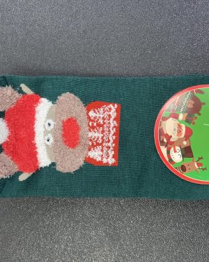 CALCETINES VERDES RENO C/ GORRO EN 3D $45