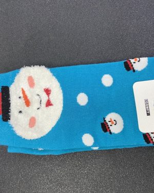 CALCETINES AZULES CON PUNTOS BLANCOS MUÑECO DE NIEVE $45