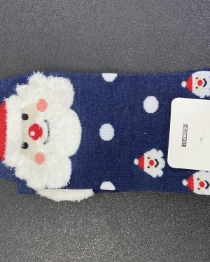 CALCETINES NAVIDEÑOS AZULES CON SANTA CLAUS "3D"