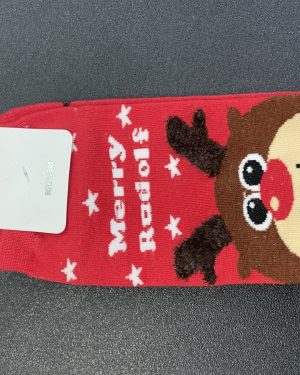 CALCETINES ROJOS "MERRY RUDOLF" $45