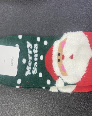 CALCETINES VERDES CON SANTA CLAUS "MERRY SANTA" $45