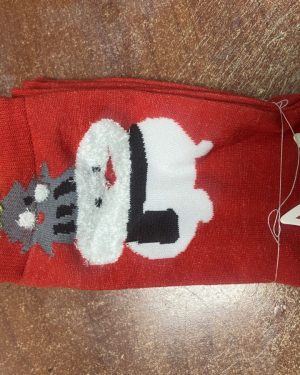 CALCETINES NAVIDEÑOS ROJOS CON MUÑECO DE NIEVE "3D"