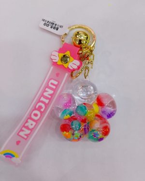 LLAVERO DE FLOR CON BOLITAS $95