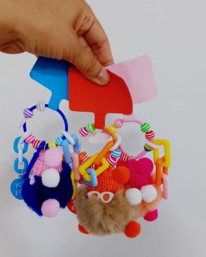 LLAVERO CON DIJES DE COLORES Y PELUCHE CON LENTES $120