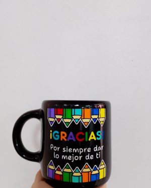 TAZA NEGRA GRACIAS POR SIEMPRE DAR.... $245