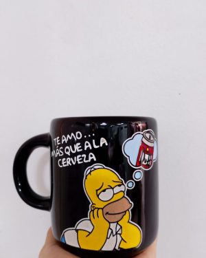 TAZA HOMERO "TE AMO... MAS QUE A LA CERVEZA" $245