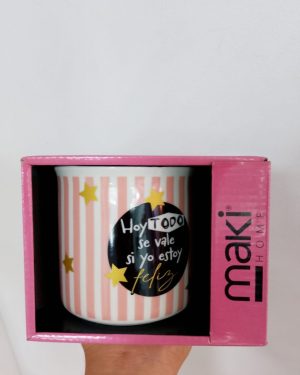 TAZA MAKI " CON VARIACIONES" $280 TONOS ROSADOS