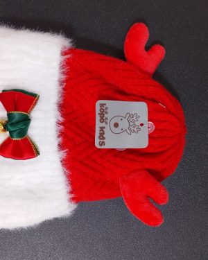 GORRO NAVIDEÑO CON MOÑO Y CUERNOS DE RENO KOPO KIDS $199