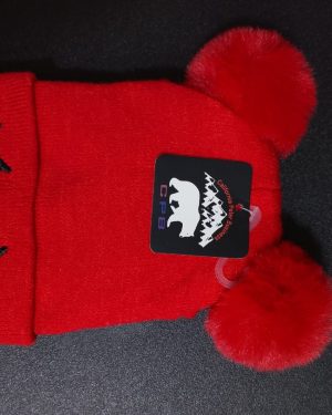 GORRO DE NIÑA CON BANDITA Y PONPONES $199