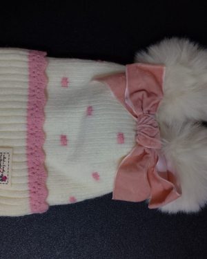 GORRO PARA NIÑA TEJIDO, CON DOS BOLITAS POMPOSAS CON UN MOÑO DE TERCIO PELO KOPO KIDS$245