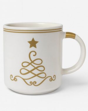 TARRO DE PORCELANA DE NAVIDAD CON DISEÑO DE ONDA MAKI HOMES$