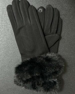 GUANTES NEGROS CON PELUCHE $245
