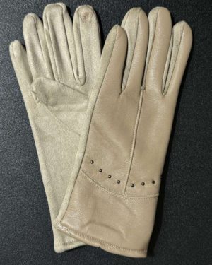 GUANTES TIPO CUERO CON PIEDRITAS $245
