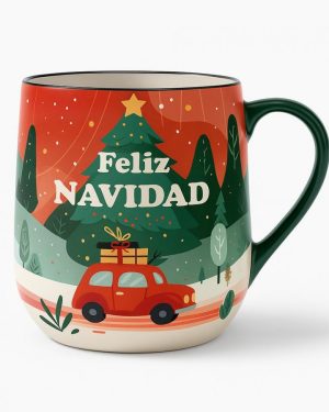 TARRO DE PORCELANA DE FELIZ NAVIDAD MAKI HOME$245