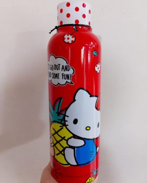 TERMO HELLO KITTY DE ALUMINIO "LETS GOU OUT AND FIND SOME FUN" CON PIÑA $299