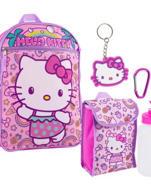 Mochila Escolar Hello Kitty Set 5 piezas