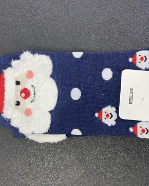 CALCETINES NAVIDEÑOS AZULES CON SANTA CLAUS "3D"