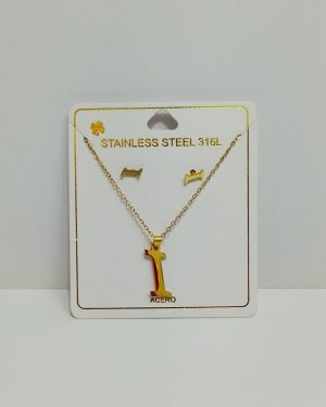 COLLAR DE LETRA I CON ARETES $120