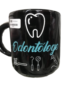 TAZA NEGRA "ODONTOLOGO/A" $245