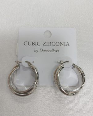 ARRACADA PLATEADA DE CHAPA DE ORO MOD:E2323 $145