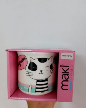 TAZA MAKI GATITOS CON VARIACIONES "HOY ES UN EXCELENTE DIA PARA SER FELIZ " $280