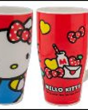 TAZA LARGA HELLO KITTY ROJA $280