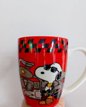 TAZA PEANUTS SNOOPY EN MOTO