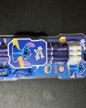 PAQUETE DE LAPICES CON SACAPUNTAS DE STICH$129
