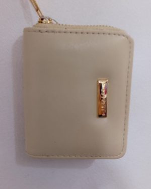 CARTERA CON ZIPPER COLOR PERLA   ZESTINI $160