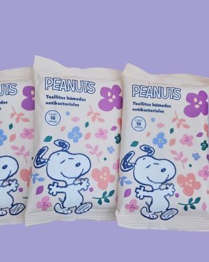 TOALLITAS HUMEDAS ANTIBACTERIALES DE PEANUTS $49